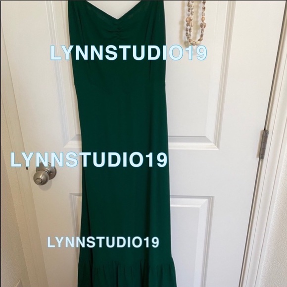 🍀Reformation Emersyn Dress Emerald - Picture 5 of 7